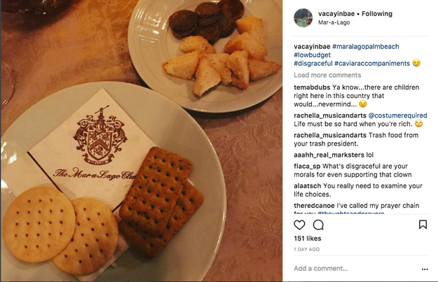 They then shared another photo of the subpar "accompaniments" paired with the appetizer. @VacayinBae told BuzzFeed News they were not at the Trump event, but were dining at the resort's restaurant on the same night.