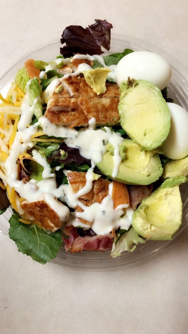 Putting ranch on (very healthy) salad: