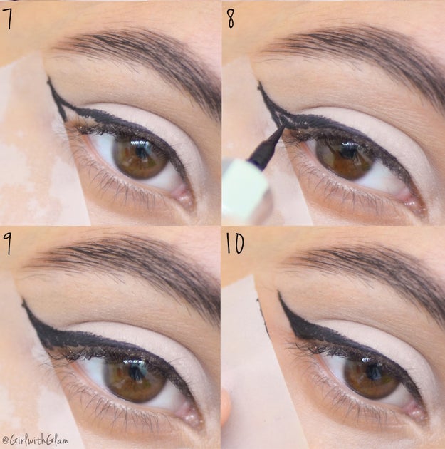 A regular piece of tape's an easy way to get that perfect wing.