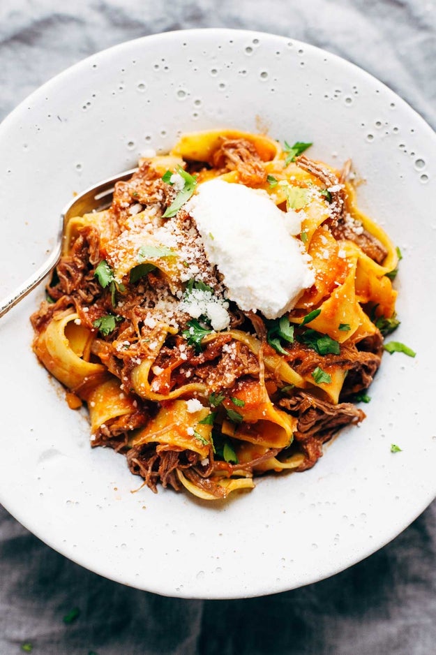 Slow Cooker Beef Ragu With Pappardelle