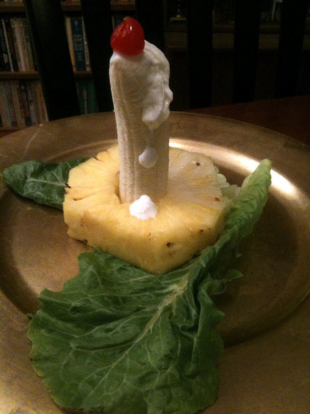 When this dish called a "candle salad" was popular in America from the 1920s right up until the 1960s.