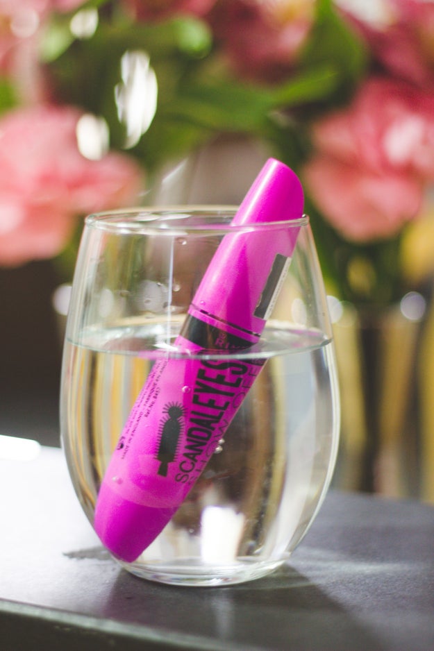 Warm up your mascara in you bra (or a glass of warm water) while you do the rest of your makeup, and it'll apply extra ~smoothly~.