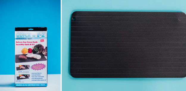 THE FAIL: Placing frozen food on a magical aluminum tray doesn't make it defrost way faster.