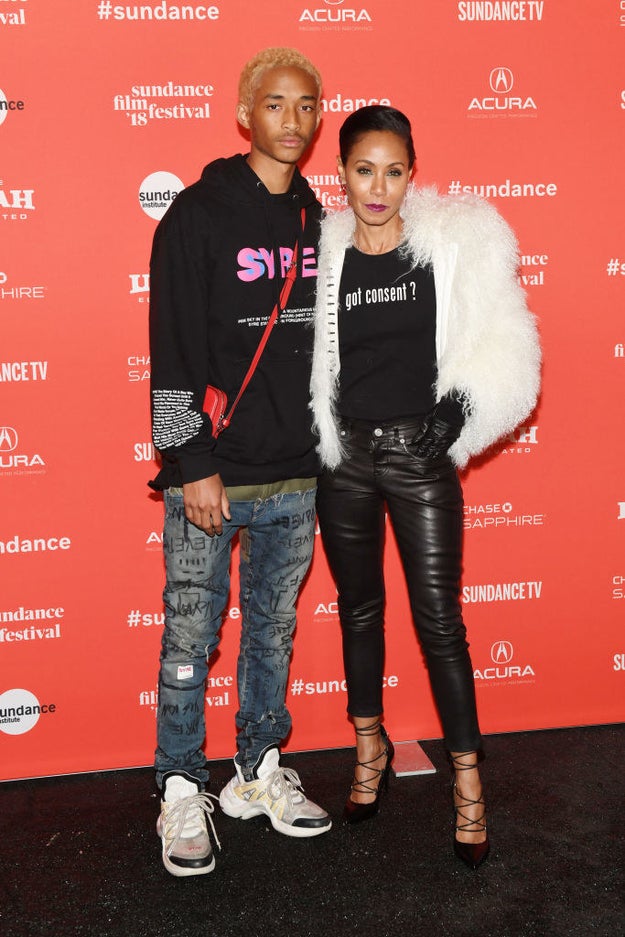 Support her son Jaden on the red carpet during his Skate Kitchen premiere.