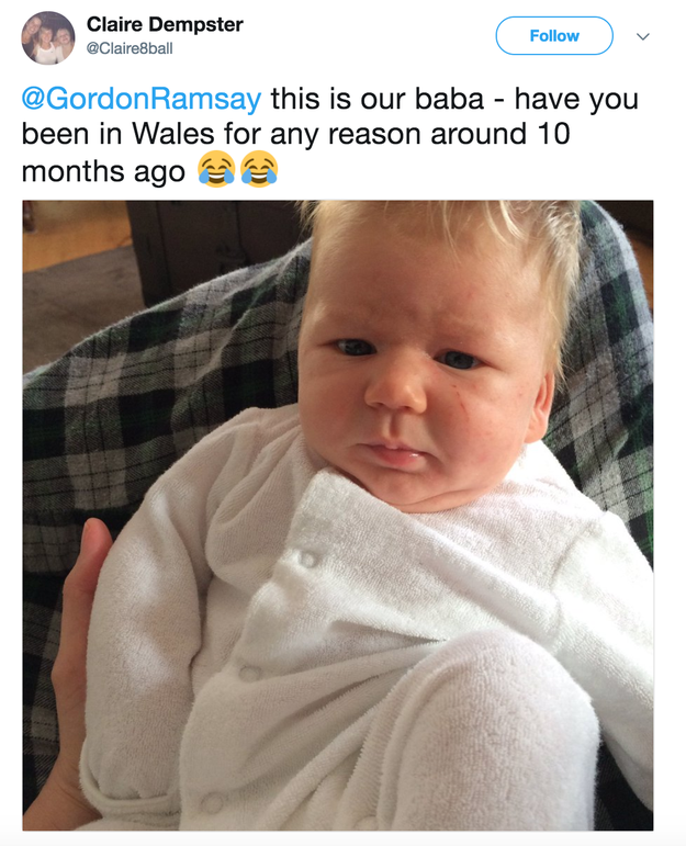 And this baby who is a mini Gordon Ramsay.