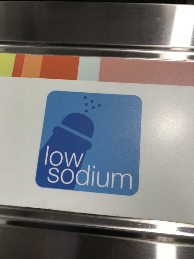 "I put a salt shaker on the low sodium logo."