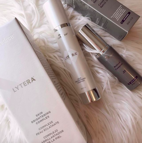 Skin Medica Lytera Skin Brightening Complex contains retinol, which exfoliates your complexion, and niacinamide and squalene, which hydrate the skin.