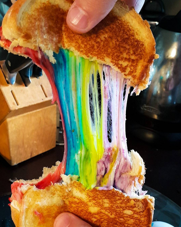 Rainbow grilled cheese