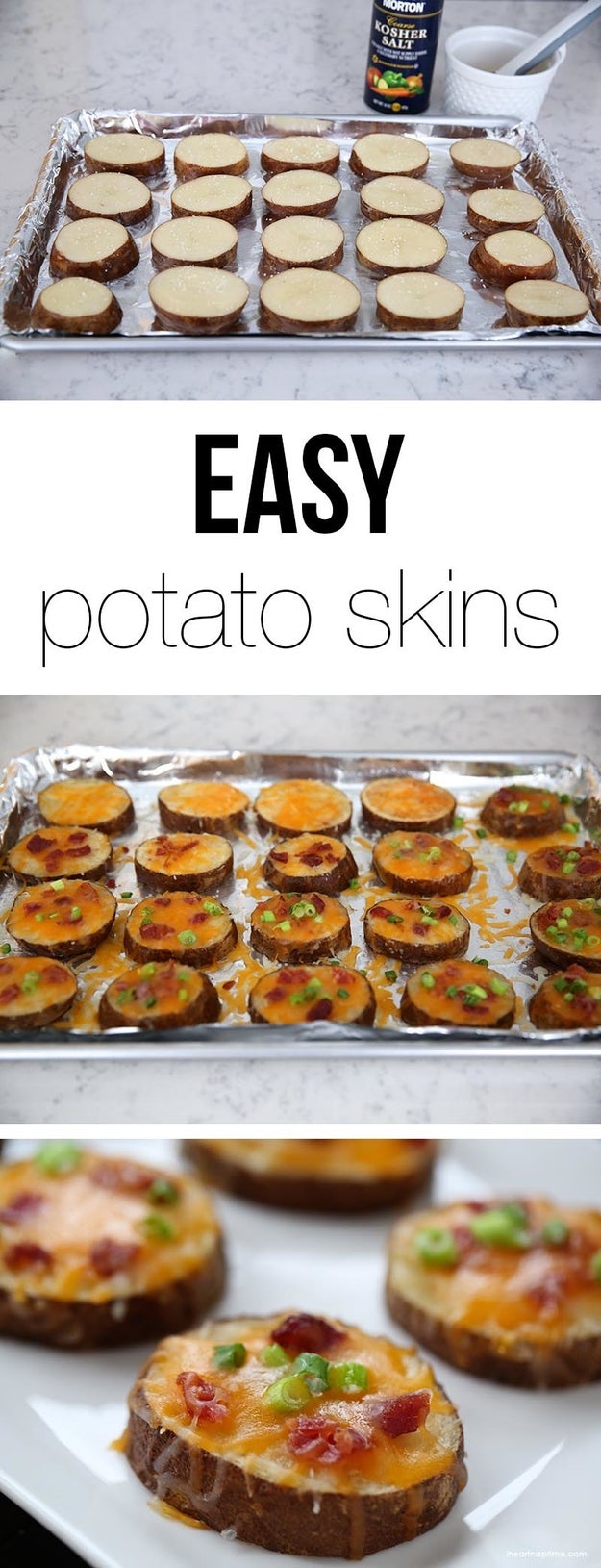 Slice potatoes into short rounds to make quick Super Bowl finger food.
