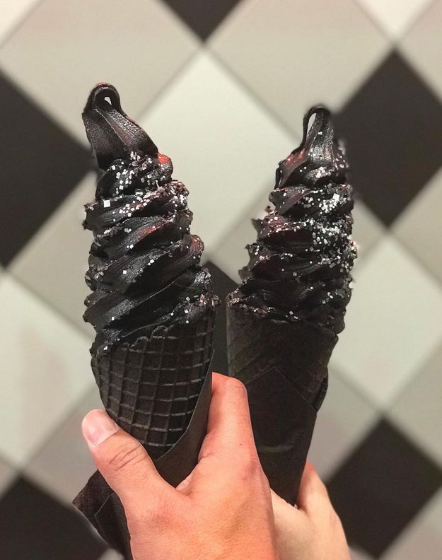Charcoal ice cream