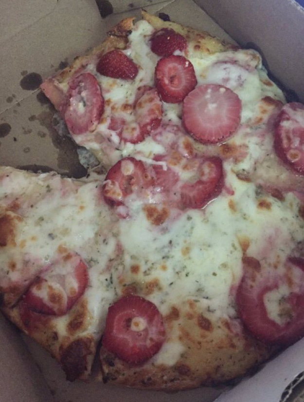 Strawberries on pizza
