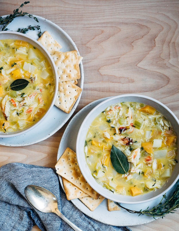 Winter Vegetable Dungeness Crab Chowder