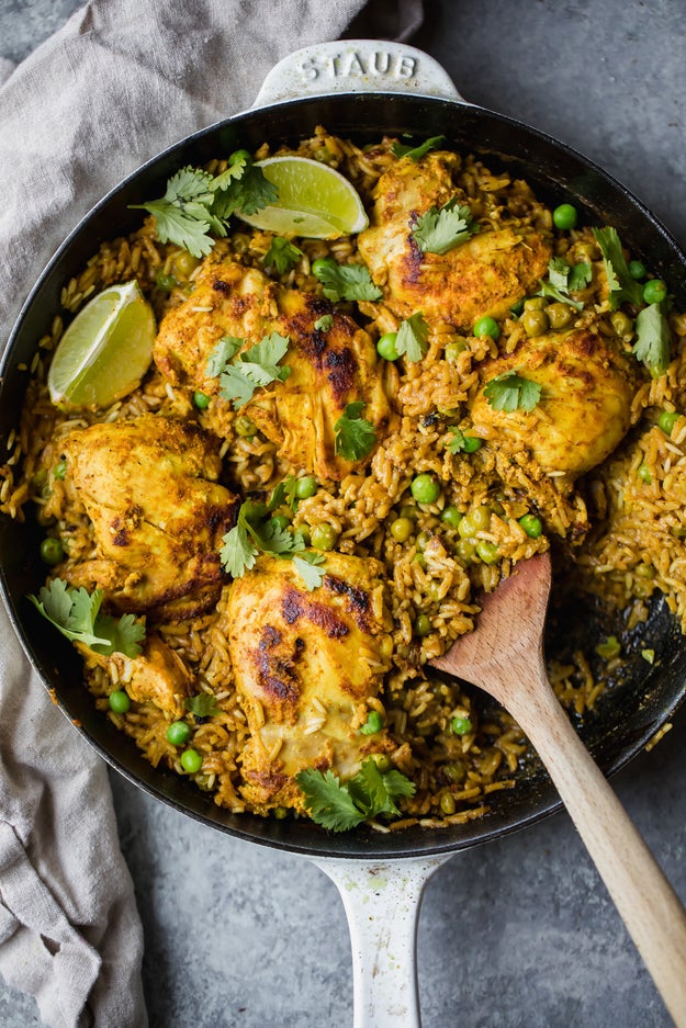 One Pan Tandoori Chicken With Spiced Coconut Rice