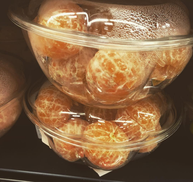 Pre-peeled oranges