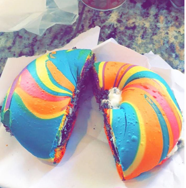 Rainbow bagel