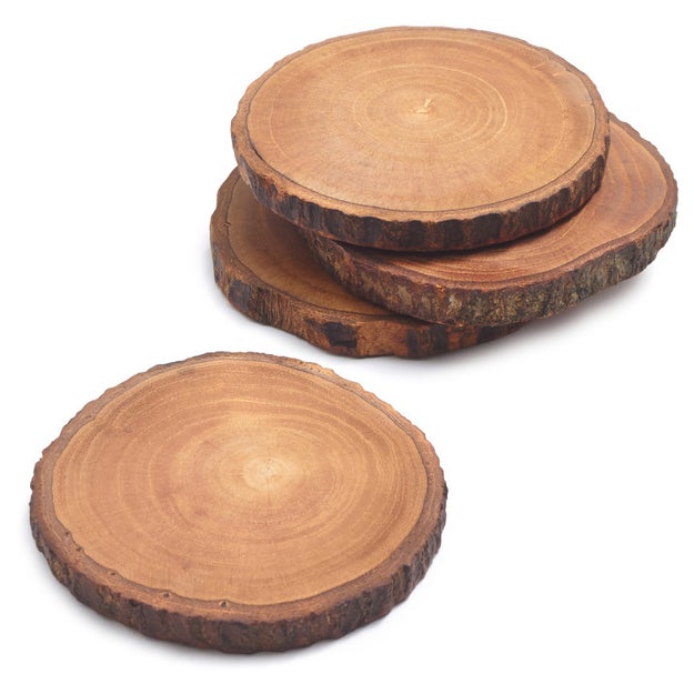 A set of four wooden coasters to keep your rustic aesthetics in play 24/7.