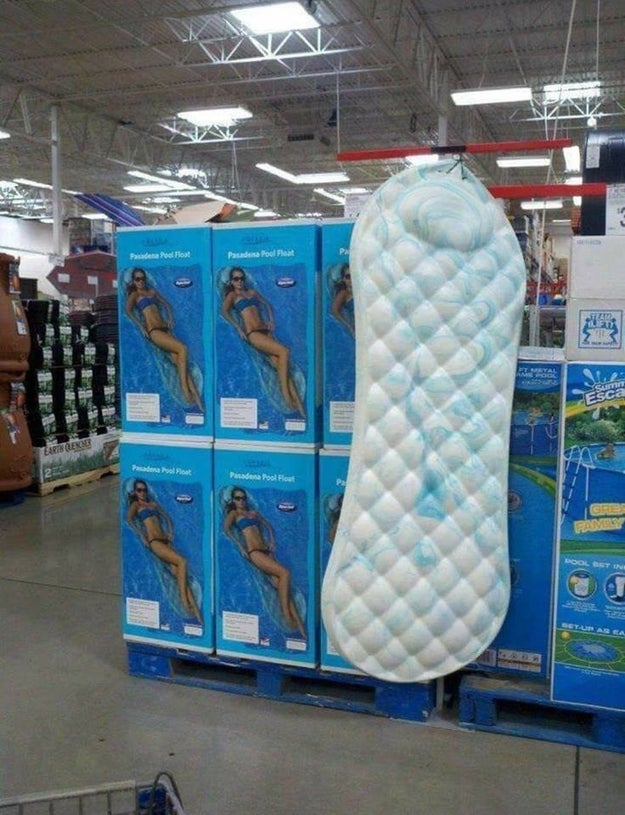 "I just made a really generic blue and white pool float."