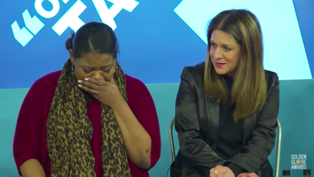 That's when the Oscar-winning actor briefly broke into tears as she recounted what Chastain did next.