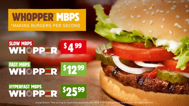 Basically, in this example, Whopper = Internet.