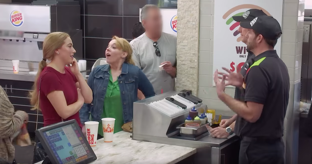 In the video, real Burger King customers are forced to either pay more for a burger to get it quickly or pay the normal price and wait for a long time.