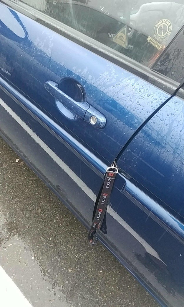 Remember kids: Don't lock your car doors until you're 100% sure the keys are FULLY outside the vehicle.