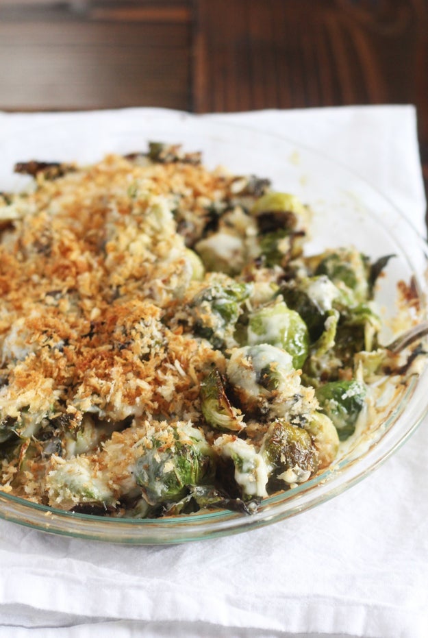 Crispy Brussels Sprouts Au Gratin