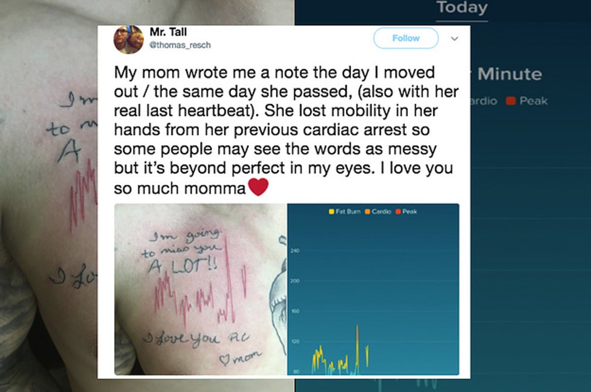 This Guy Had His Mother S Final Heartbeat Tattooed On Him And People Are Touched