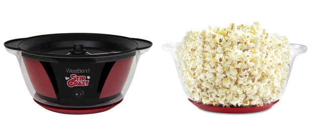 A six-quart popcorn popper that has a butter-melting system AND turns into a serving bowl.