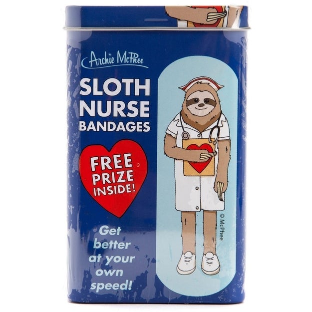 A tin of sloth nurse bandages that will help you sloooowwwlyyy get better.