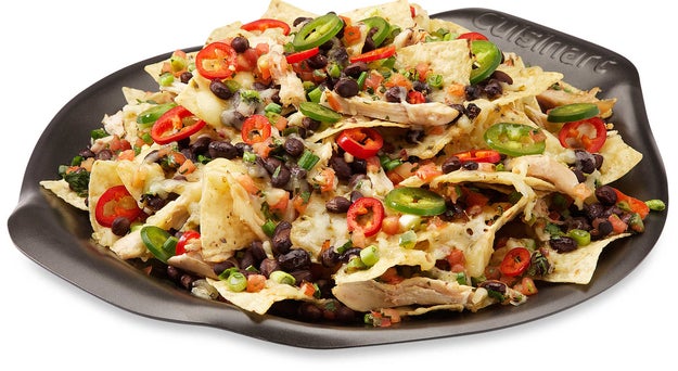 A nonstick aluminum platter made specifically for making nachos on the grill.