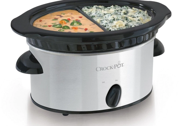 A double dip warmer that fits perfectly on your Crock-Pot, since we all know that cold chile con queso is the absolute worst.