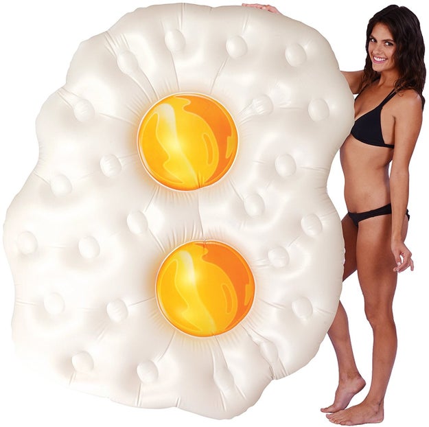 An egg-cellent pool float that's pretty affordable, so you don't have to shell out for it.