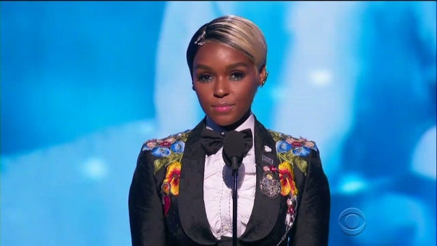 "We come in peace, but we mean business," she said, before zeroing in on an issue that's been part of the national conversation for the last few months: sexual harassment. "And to those who would dare try and silence us, we offer you two words: Time's Up."