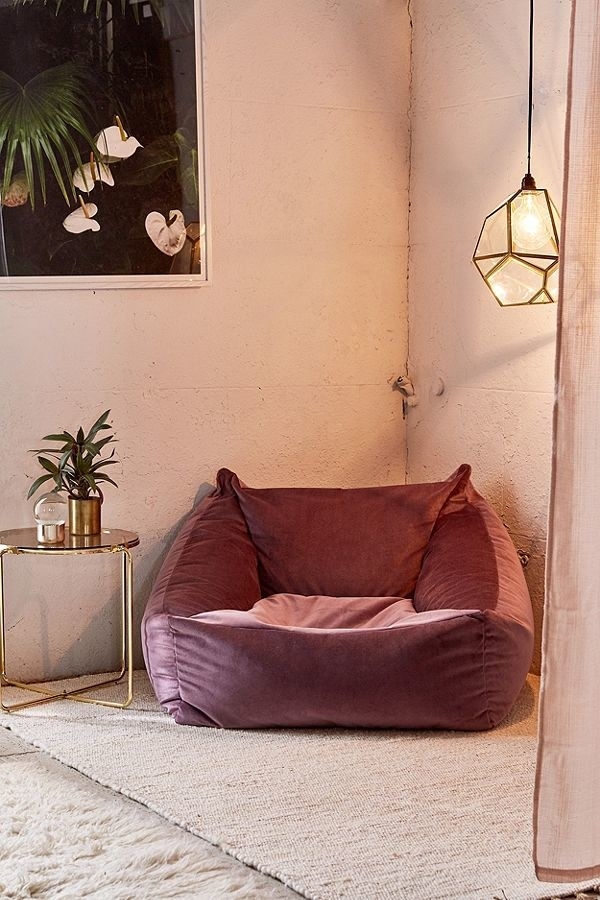 One of the trademarks of bohemian style is furniture is typically low to the ground and intimate. While all rules are made to be broken, who would want to in this beautiful chair, reminiscent of the bean bags from our childhood? Find it at Urban Outfitters here.