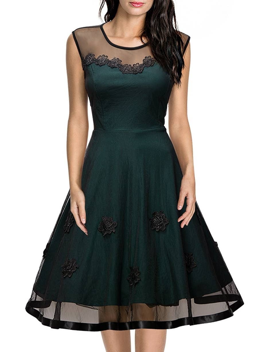 chinese dress ladies Green Lace Maxi Romper With Sleeves and Slits main image 1