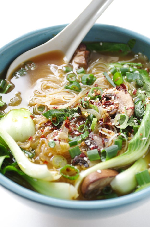 Ginger Garlic Noodle Soup With Bok Choy