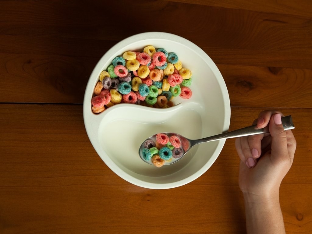 cereal bowl. with two compartments so you never have to devour your cereal ...
