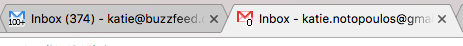 Here's my work email (blue icon) right next to my personal email (red icon).