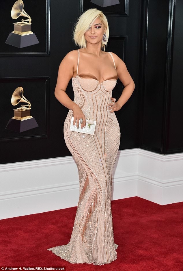Va-va-voom! Bebe steals the show in this La Perla gown.