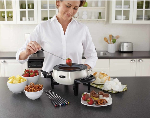 A three-quart fondue set with innovative nonstick coating that lasts four times longer (!) than other pots.