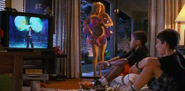 Drew Barrymore ends up at the E.T. house in Charlie's Angels.