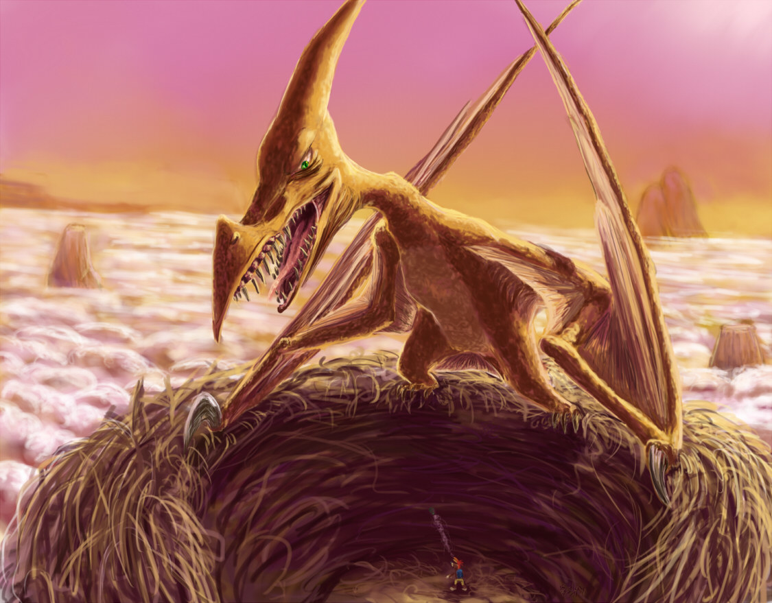 See that little guy down in the nest? Don't you wish that was you, ready to get it on with a perfect ten? Unfortunately for us, we'll never know the sweet loving caress of the pterodactyl, as they all died about 65 million years ago. Luckily for us, they'll live on in our (wet) dreams forever.