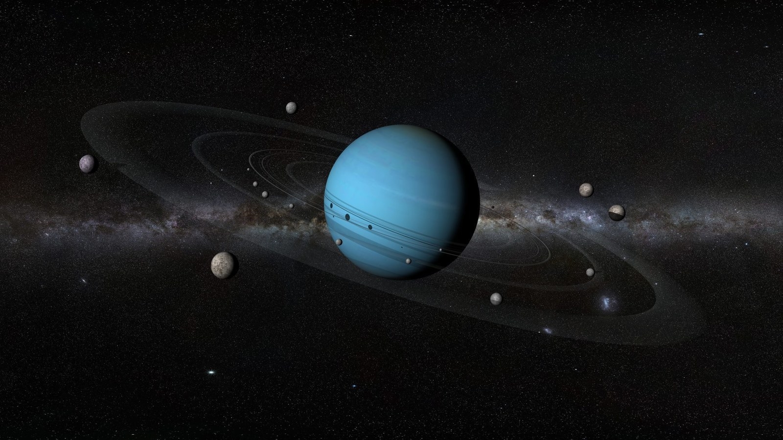 A team comprised of James L. Elliot, Jessica Mink, and Edward W. Dunham observed the rings of Uranus on March 10, 1977 at the Kuiper Airborne Observatory. Initially 5 rings were observed, and then 4 more. 2 more rings were observed by Voyager 2 in 1986, and then 2 more by the Hubble Space Telescope in 2005. They've been named: 1986U2R/ζ, 6, 5, 4, α, β, η, γ, δ, λ, ε, ν, μ.
