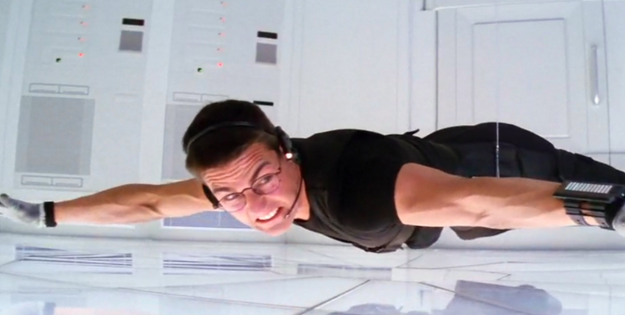 Tom Cruise never fires a gun in the first Mission: Impossible film.