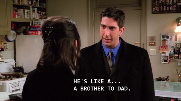 When Ross finds out Monica is going on a date with Richard and reacts badly, everyone acts like he's being unreasonable, but this is the only time in 10 entire seasons that Ross is actually correct.