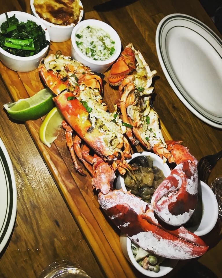 When you order the Grilled Lobster at La Pulperia, you also get five seasonal variety of vegetable sides, such as the eggplant chambota, potato salad, celery root gratin, grilled broccoli rabe, and chimichurri sauce. Dip the tender lobster meat in the melted butter for that perfect bite.