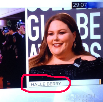 Chrissy Metz was labeled as "Halle Berry."