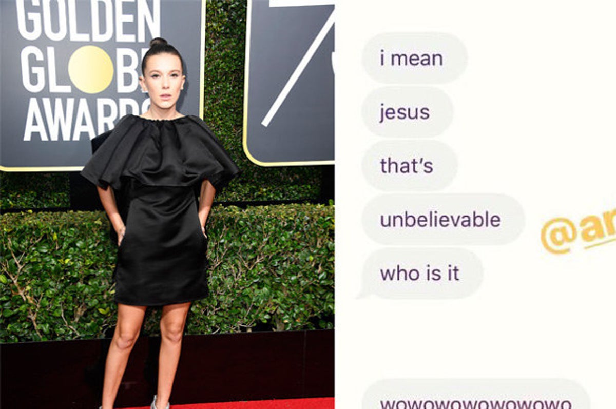 Millie Bobby Brown Wears Black Dress at Golden Globes 2018