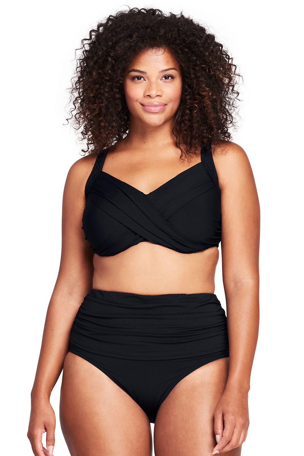 lands end black bathing suit