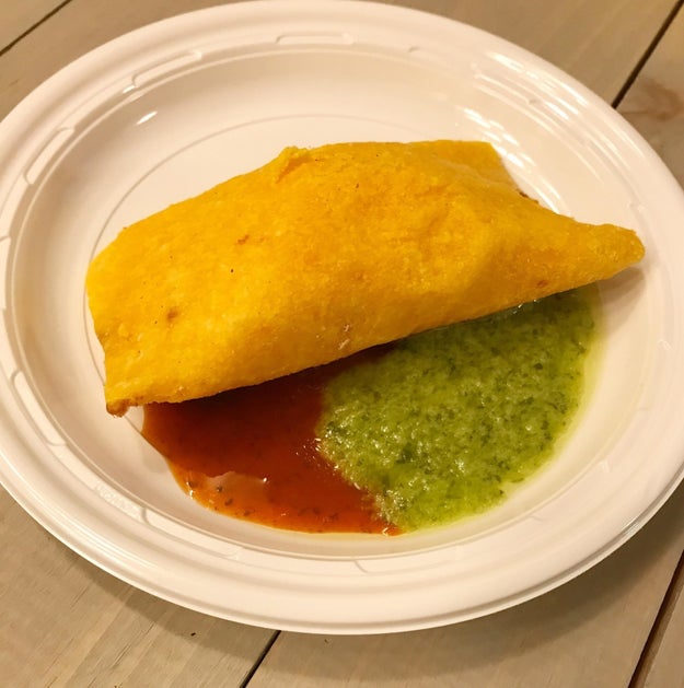 In the afternoon, Laura re-ups with empanadas, courtesy of her producer.